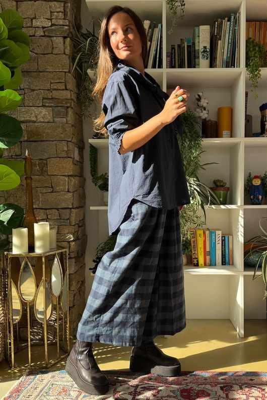 Paloma Tela Neckerchief Blouse Navy